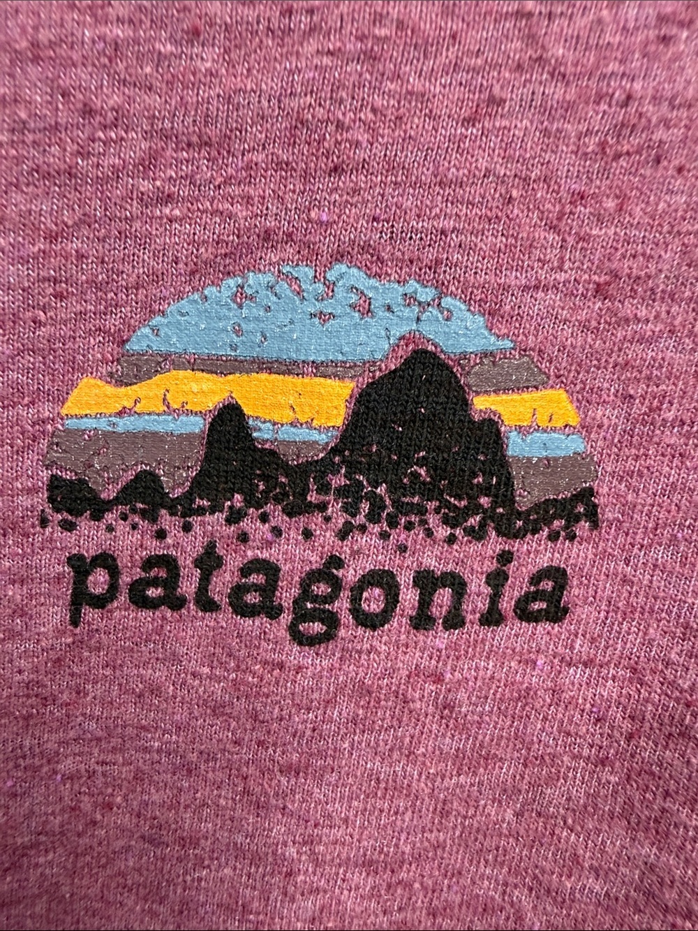 Patagonia Pink Short-Sleeve Crew Tee with Mountain Logo - Picture 3 of 7